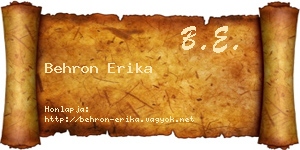 Behron Erika névjegykártya